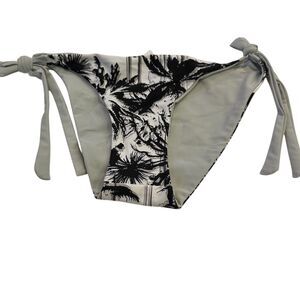 Forever Young Women's M Black Palm Print Tie-Fastening‎ Bikini Bottom